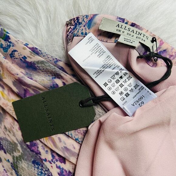 All Saints Rhea Masala Midi Skirt, Mink Pink, Summer Lightweight, Size 2, NWT - Picture 10 of 15